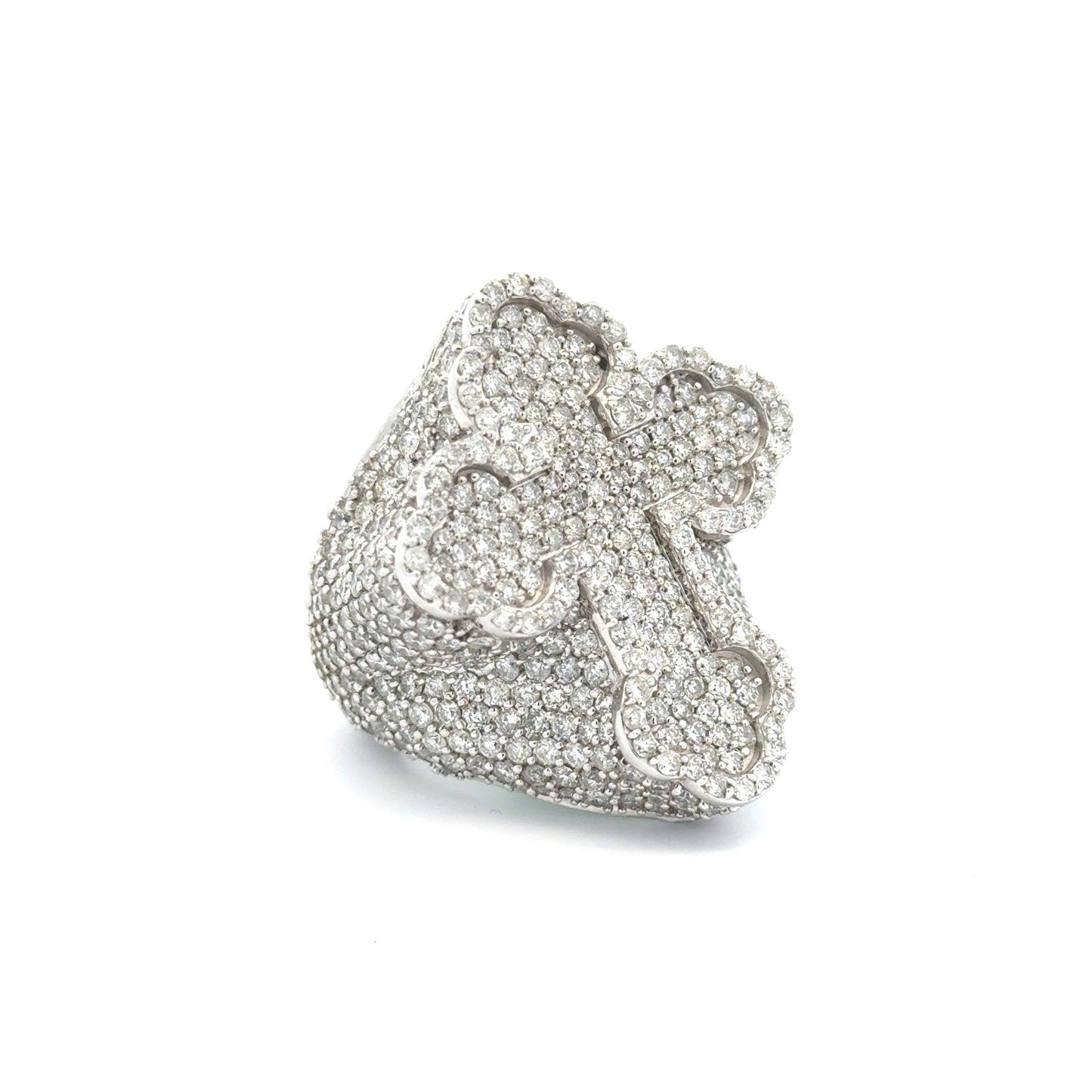 WHITE DIAMOND CROSS RING