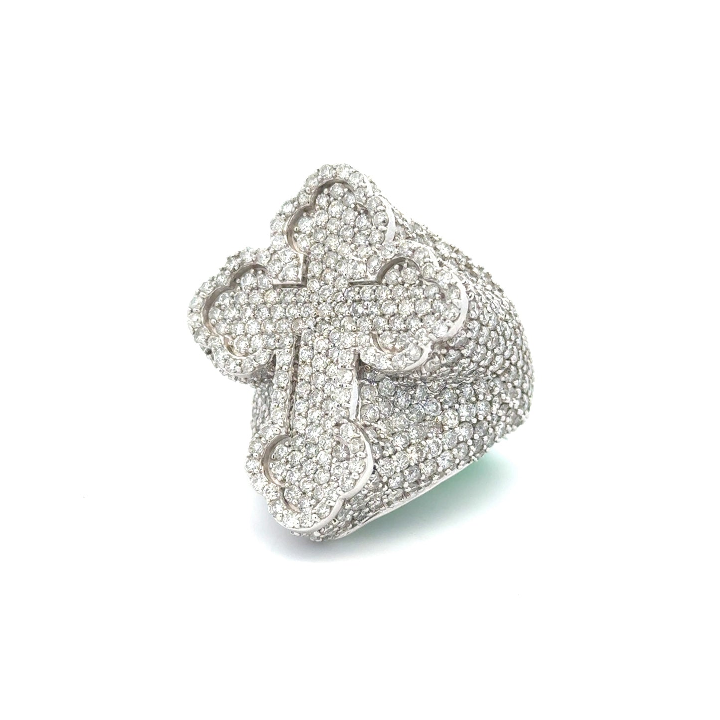 WHITE DIAMOND CROSS RING
